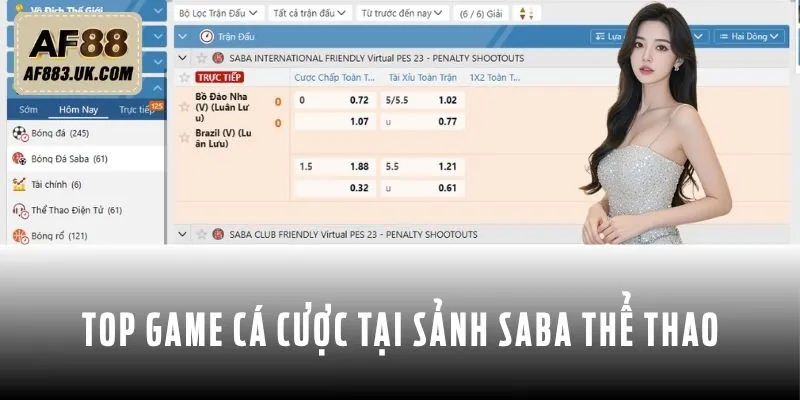 Danh sách những sản phẩm cá cược tại sảnh Saba thể thao